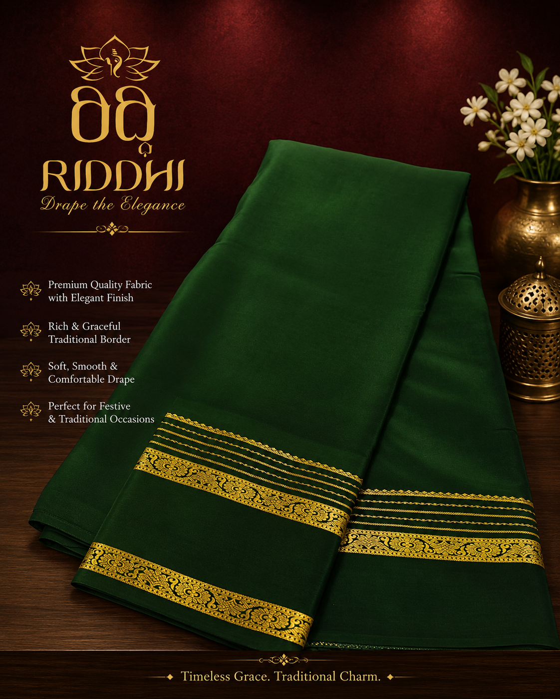 Emerald Green Mysore Silk Saree